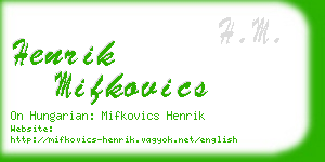 henrik mifkovics business card